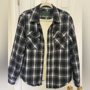 Black and white plaid flannel shacket